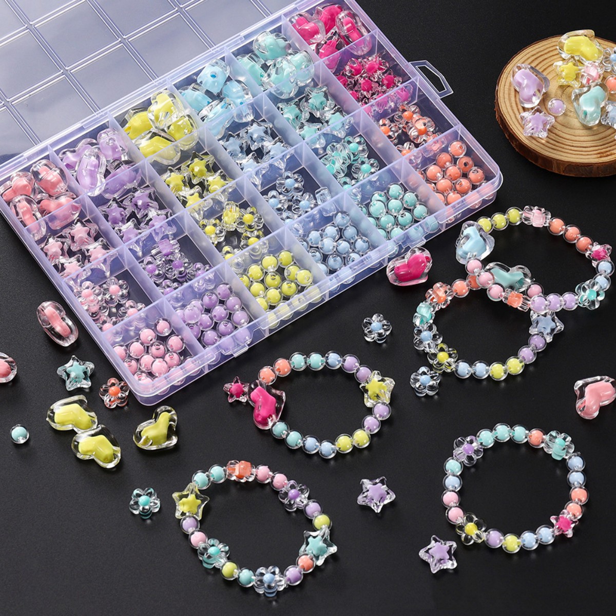 Jewelry Making For Birthday Party - 174 unids/caja de cuentas acrílicas de