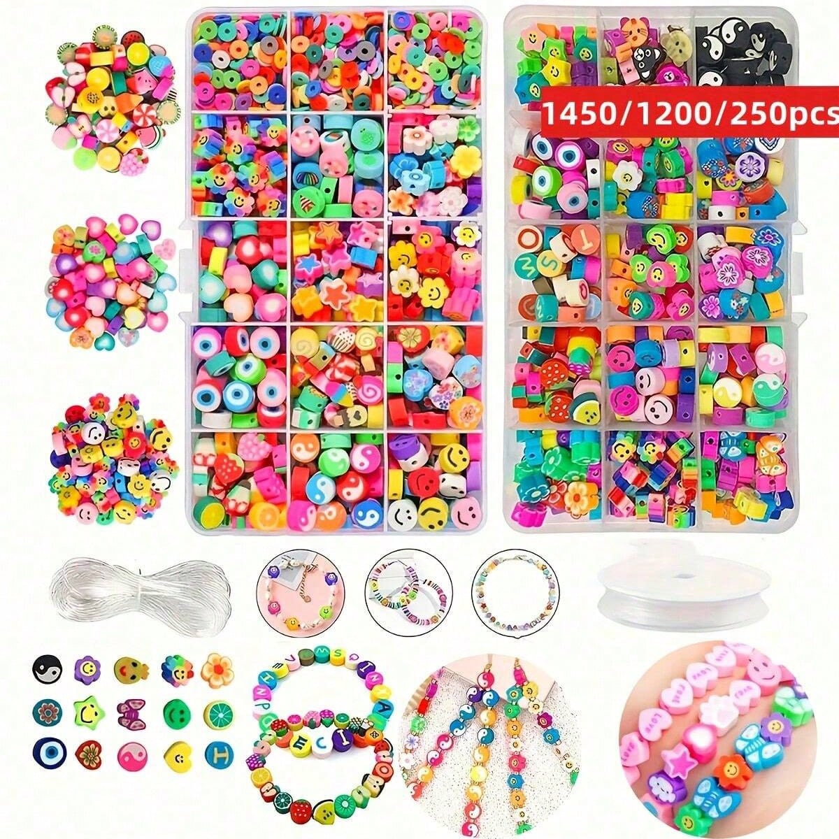 Jewelry Making For Birthday Party - Juego de 1450/1200/250 Piezas de Cuentas