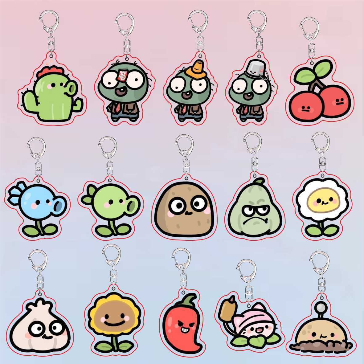 Jewelry Making Findings - Llavero Acrílico de Plants Vs Zombies,