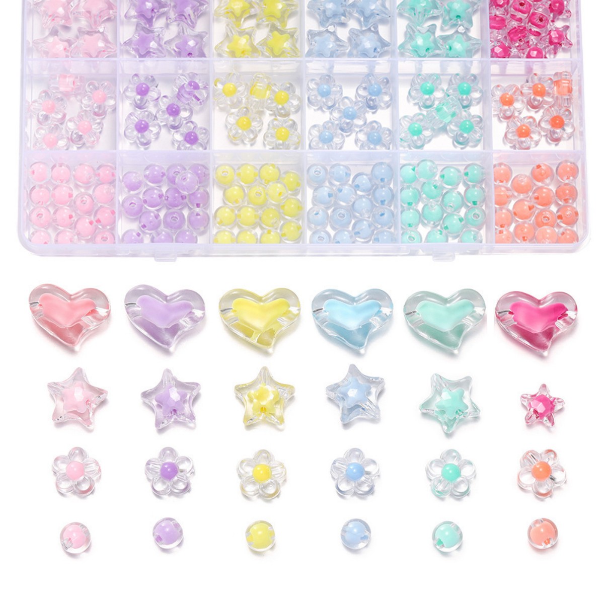 174 unids/caja de cuentas acrí - Jewelry Making For Birthday Party reseña y precio